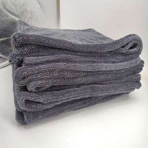 Absorbent Thick Scratch Free 20″x30″ 1400gsm Gray Two Side Twist Edgeless Microfiber Car Drying Towel For Auto Detailing Wash
