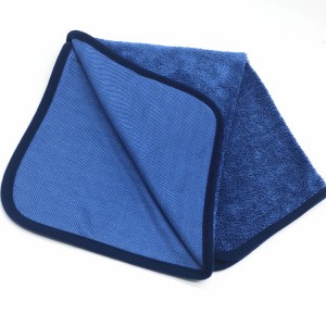 Beautiful Blue Color Single Twisted Loop Cloth Microfiber Car Drying Towel