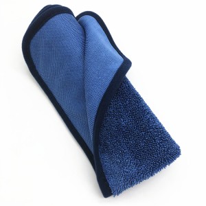 Beautiful Blue Color Single Twisted Loop Cloth Microfiber Car Drying Towel