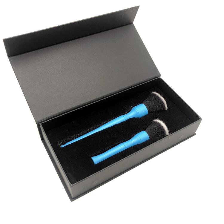 Blue Color and Red Color Car Detailing Brush Set Black Handle Soft Piles Brush Featured Image
