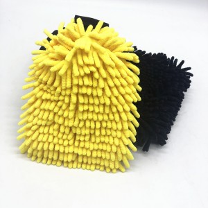 Ultra Soft Coral Fleece Chenille Wash Mitt Car Cleaning USing