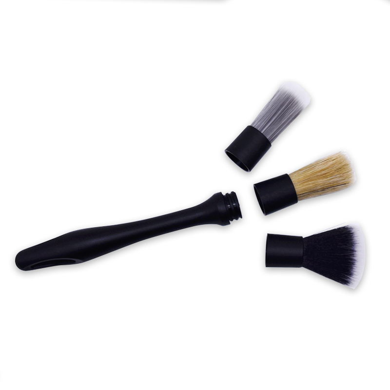 Removable car detailing 3 pcs per set brushes soft boar hair auto detailing brushes Featured Image
