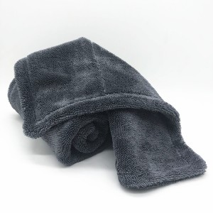 2020 Good Quality China New Style Custom Size Gray Microfiber Twisted Car Cleaning Towel