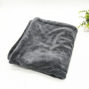 Microfiber super plush twisted drying towel custom logo size – c