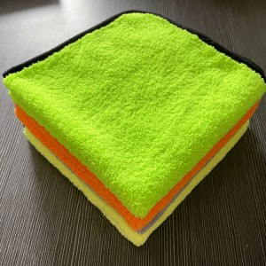 Colorful Microfiber Long Short Piles Towel with border edge-B