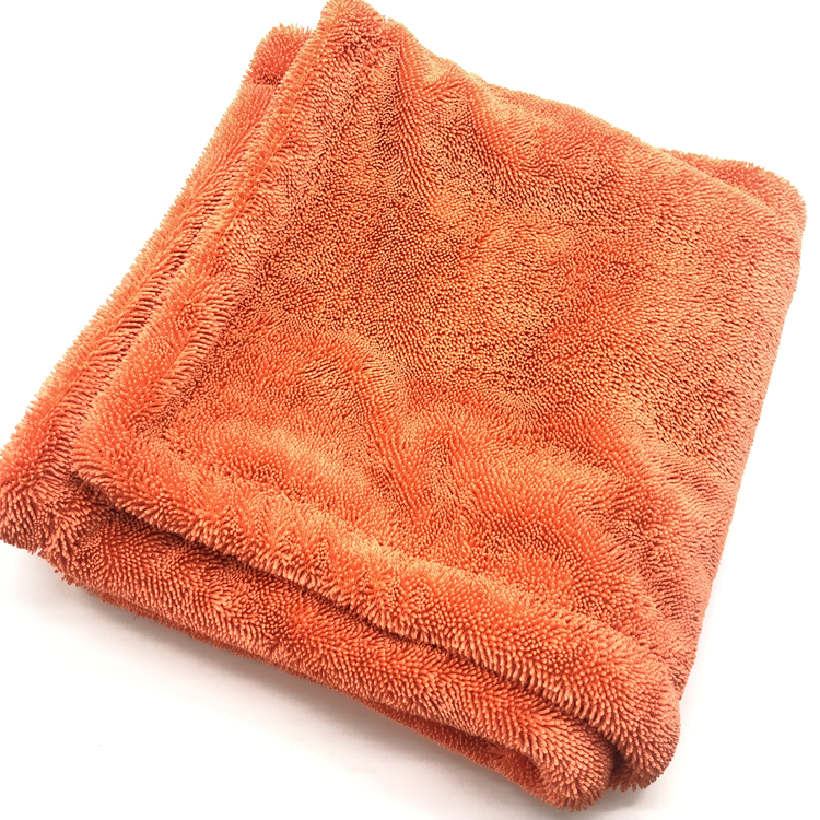 Cheapest Price Car Towel Design - Orange Color Double Twisted Towel Car Drying Using Microfiber Cleaning Cloth – Jiexu