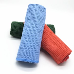 Microfiber Car Washing Household Cleaning Towel Polyester Waffle Weave Towel