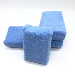 Blue Color Warp Knitted Wrap Sponge Applicators Car Washing Pad