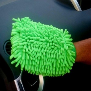 Microfiber Chenille mitt premium blend super soft plush car wash mitt  -C
