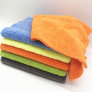 Soft Microfiber High Low Piles Towel Two Faces Microfiber Car Polishing Towel