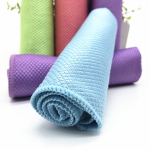 High Quality Microfiber Cloth For Glasses – 80/20 blend Microfiber Fish Scale Towel Kitchen Cleaning Towel Glass Cleaning-E – Jiexu