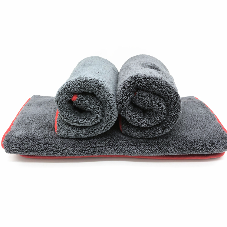 40*40cm 1200gsm Border Edge Double Coral Fleece Towel High Water Absorption Capacity Towel-E Featured Image