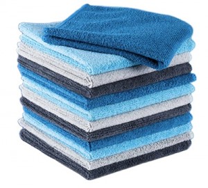 200gsm-400gsm custom size microfiber car cleaning towel warp knitting cleaning cloth custom logo-E