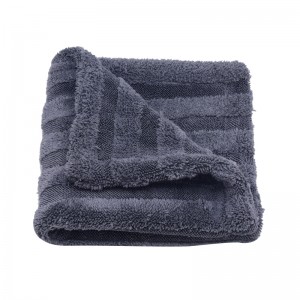 New design hybrid twisted car drying towels with double side plush piles-C
