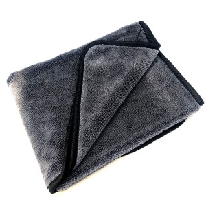 wholesale 620gsm single side twisted folded edge high quality car drying towels-C