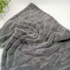 Factory Outlet Amazon Hybrid Coral Fleece Twisted Drying Towel-E