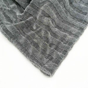 New design hybrid twisted car drying towels with double side plush piles-C
