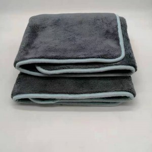 Hot selling products two side different color coral fleece towel car drying towel-E