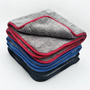 Microfiber dual layers coral fleece towel