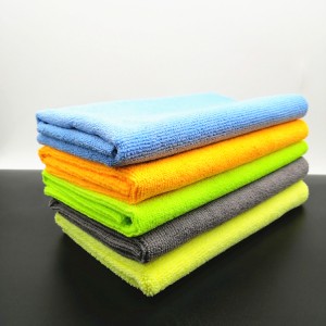 Five Colors Microfiber All Working Towel Warp Knitted Car Cleaning Cloth