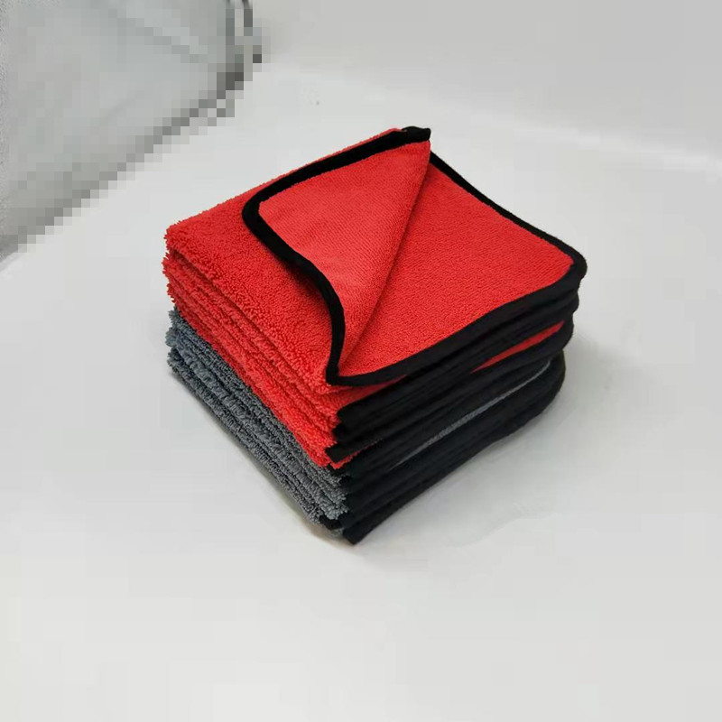 Factory Free sample Microfiber Towel Usage - Microfiber dual pile towel with bordered edge -c – Jiexu