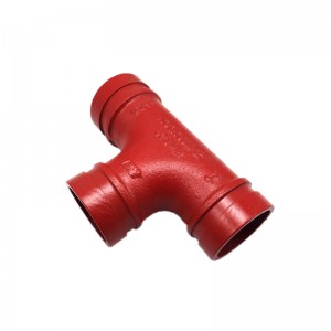 1/2 inch Groove RAL3000 red Tee for fire protect