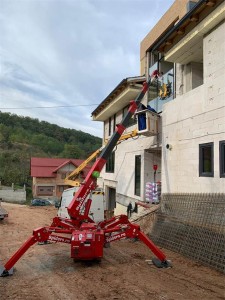 2 floor glass installation works by spider crane
