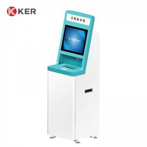 KER-QD02A ကိုယ်ပိုင်အစီရင်ခံချက် ပုံနှိပ်ခြင်း ထိတွေ့မျက်နှာပြင် 19 လက်မ ဆေးရုံ ကိုယ်ပိုင် ဝန်ဆောင်မှု Kiosk