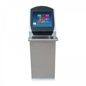 KER-T001A 17inch Information Inquiry Touch Screen Kiosk With Stainless Steel Keyboard With Tracking Pad