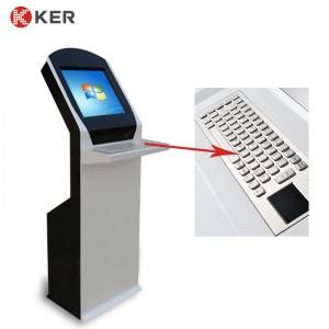 KER-T001A 17inch Information Inquiry Touch Screen Kiosk With Stainless Steel Keyboard With Tracking Pad