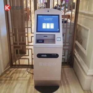 2019 Good Quality China Dual Screen Kiosk Hotel Check-in Kiosk with Card Dispenser