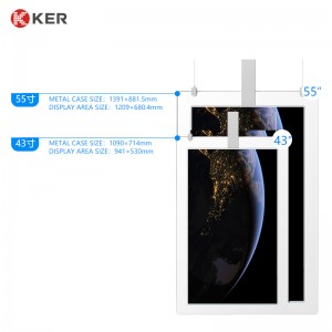 55 Inch Smart Dual Side Digital Signage Ceiling Floor Advertising Display
