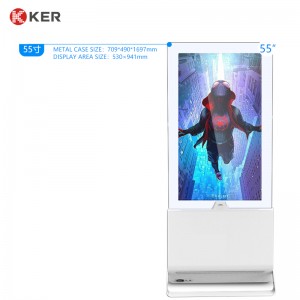 43″ 55″ Ultra Thin Double Side Exhibition Transparent Digital Signage Charge Advertising Player