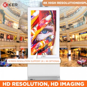 55 Inch Double Screen Floor Standing Large Digital Signage And Displays Double Sided Advertising Machine