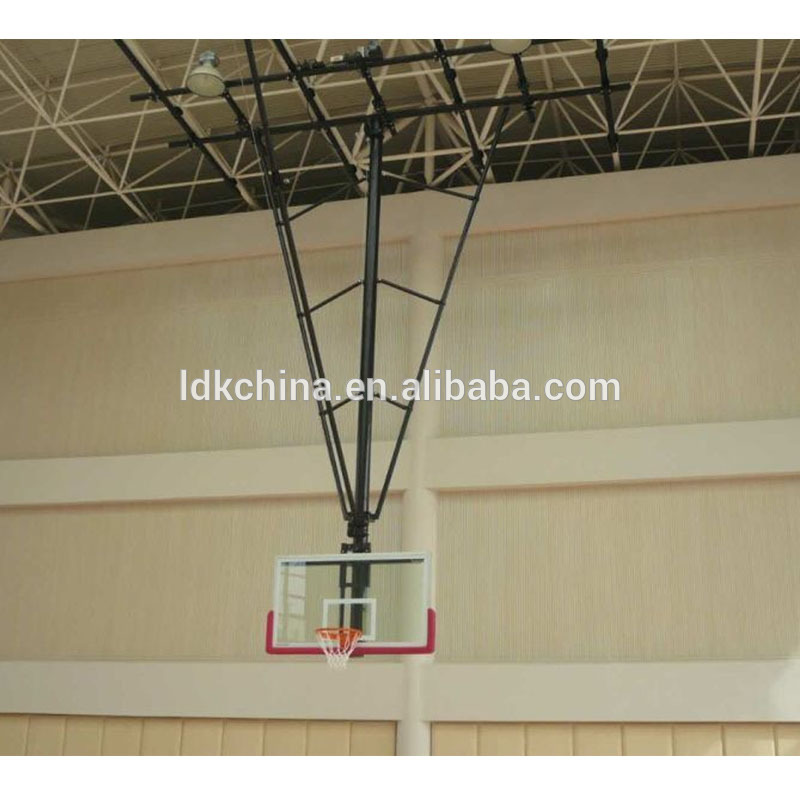 12mm Tempered Glass Backboard Ceiling Mounted Basketball Goals Basketball Hoop