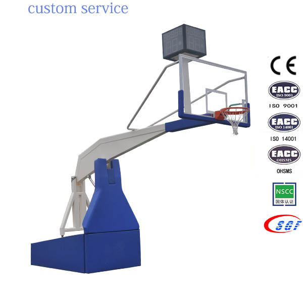 High grade steel portable indoor electric hydraulic basketball stand for competition