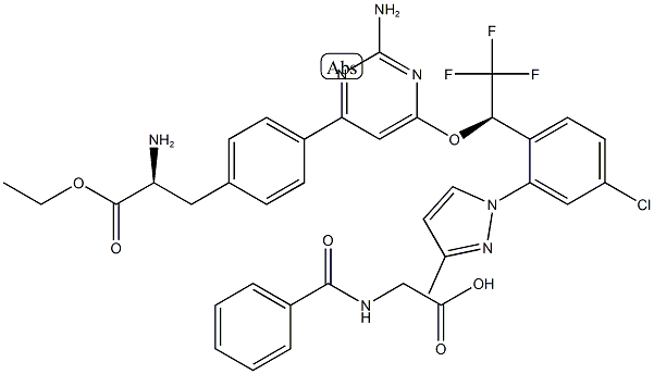 CAS:1137608-69-5 | -[2-Amino-6-[(1R)-1-[4-chloro-2-(3-methyl-1H-pyrazol-1-yl)phenyl]-2,2,2-trifluoroethoxy]-4-pyrimidinyl]-L-phenylalanine ethyl ester N-benzoylglycine salt
