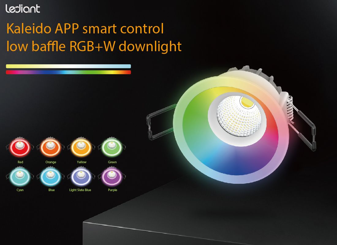 Kaleido APP smart control low baffle RGB+W downlight1