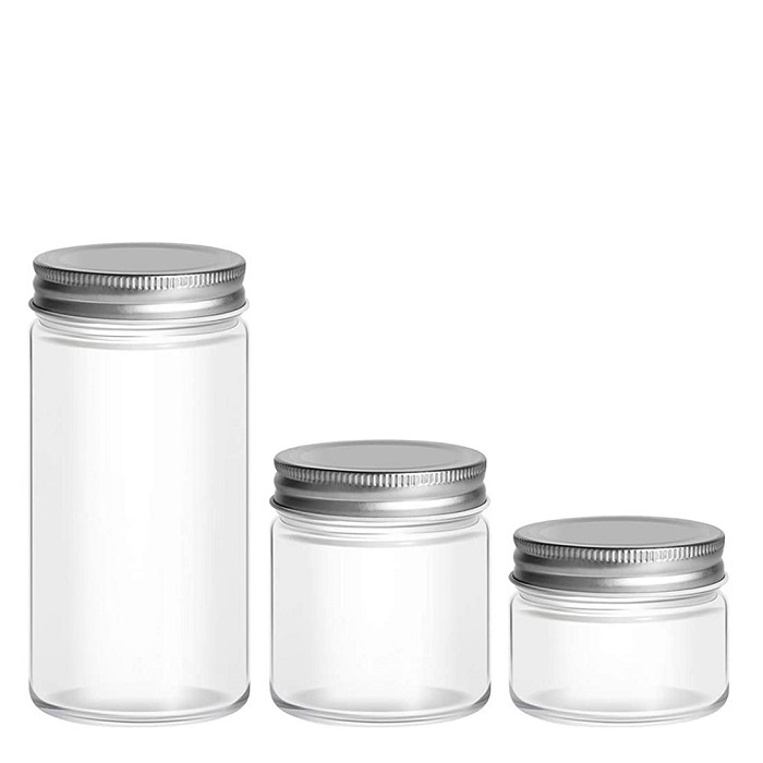 Sealed Clear Glass Canning Jars with Wide Mouth for Spices Honey Jam Jelly Baby Food
