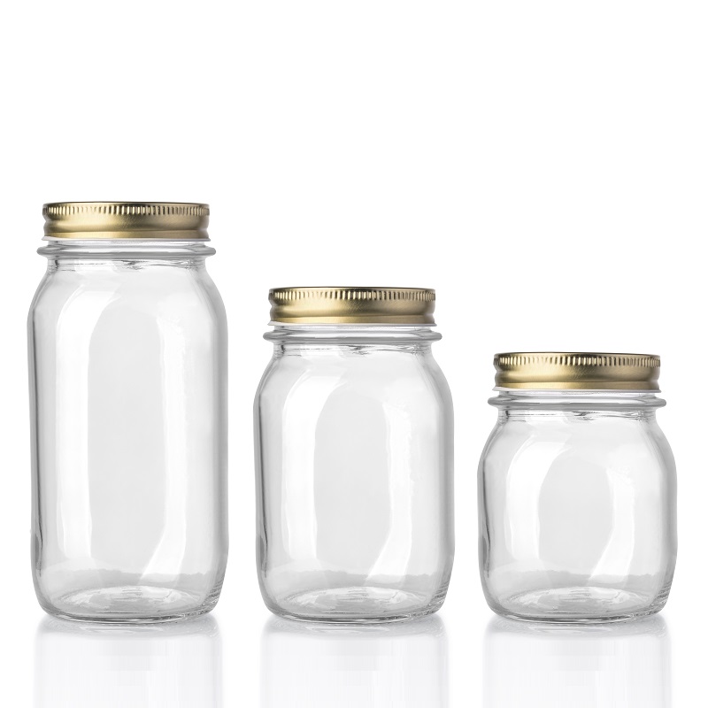 empty glass jars isolated