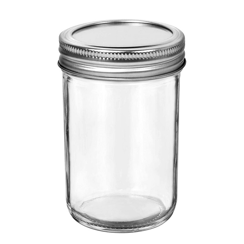 Factory selling Antique Pickle Jar - Glass Regular Mouth Mason Jars with Silver Metal Airtight Lids for Meal Prep, Food Storage, Canning, Drinking, Overnight Oats, Jelly, Dry Food, Spices, Salads, Yogurt – Lena Glass detail pictures