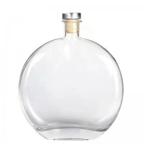 250ML 500ML Round Flat Glass Wine Bottle for Vodka