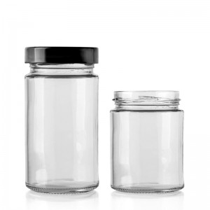 New Style High quality Round Glass Jar for Honey Jam Pickles Spice