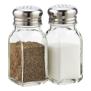 Small Square Salt and Pepper Shakers Glass Jar
