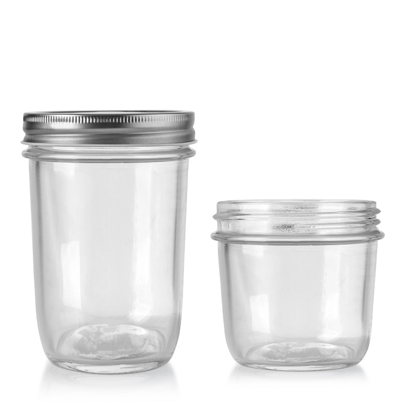 Factory selling Antique Pickle Jar - Glass Regular Mouth Mason Jars with Silver Metal Airtight Lids for Meal Prep, Food Storage, Canning, Drinking, Overnight Oats, Jelly, Dry Food, Spices, Salads, Yogurt – Lena Glass Featured Image
