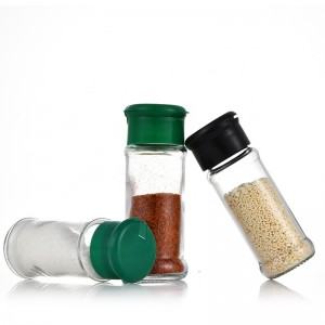 80ML 100ML Clear Glass Spice Jar with Shaker Lids