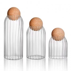 Glass Jar with Airtight Seal Wood Lid Ball Food Storage Canister for Serving Tea Candy Coffee Spice