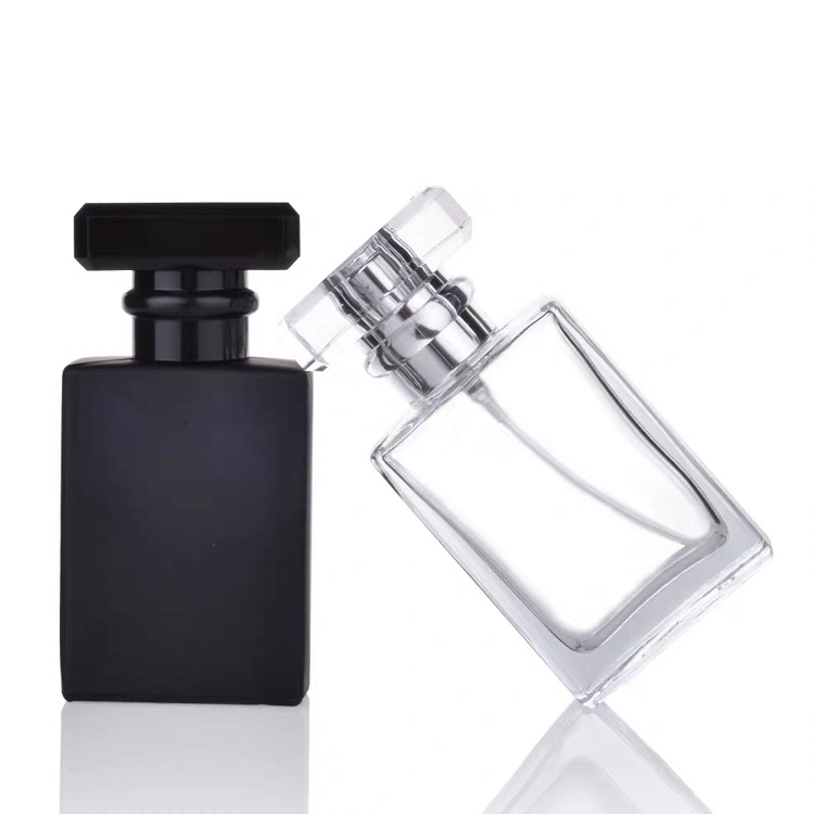 Rectangle 30ML 50ML 100ML Refillable Pump Spray Glass Perfume Bottle Featured Image