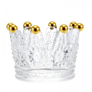 Wholesale Crown Shaped Candlestick Glass Candle Jar