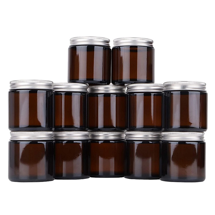 8oz Amber Round Empty Candle Jar, Food Storage Containers, Canning Jar For Spice, Powder, Liquid